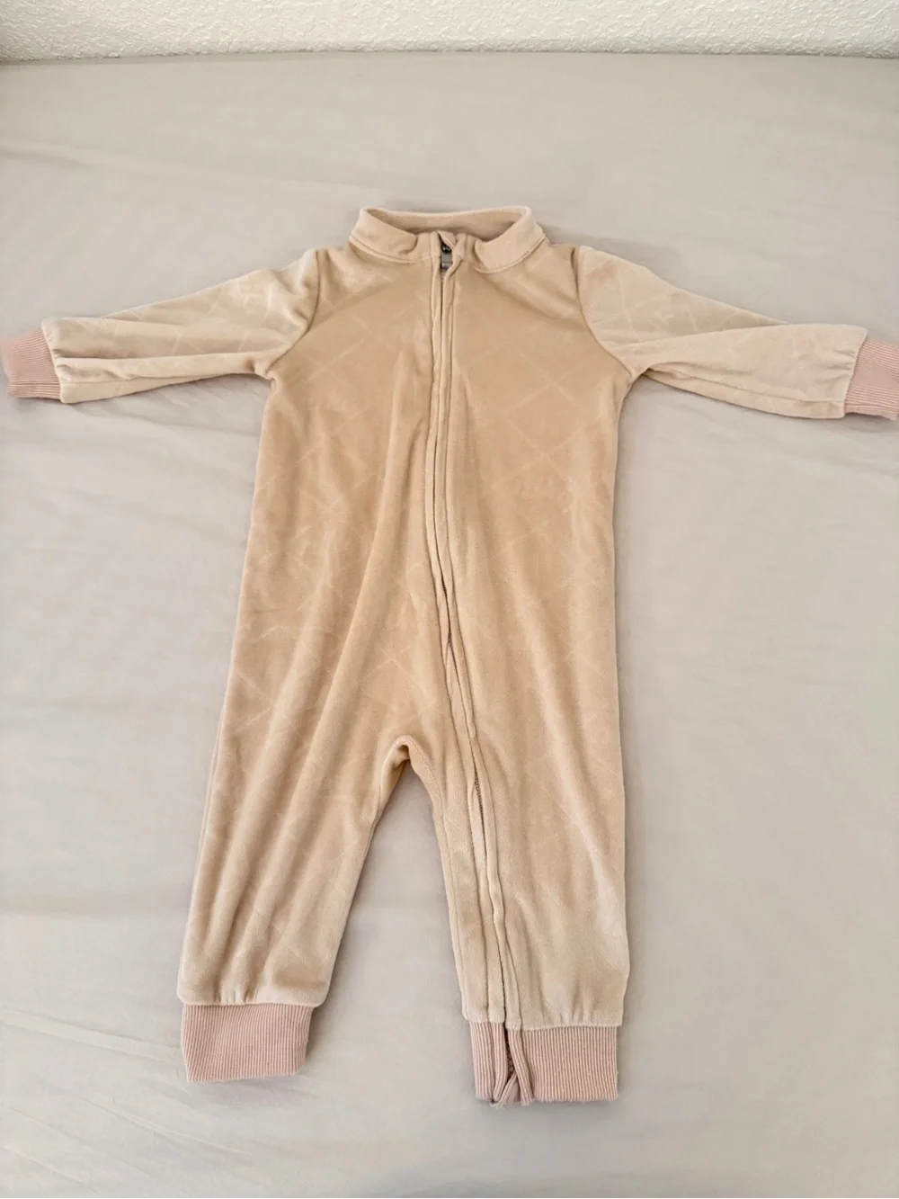 Nike Beige Infant Cozy Aop Monogram Coverall